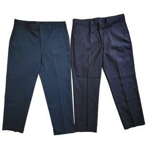Lot of 2- Adolphe Lafont Men's Blue Work Slacks Pants- Size 42 x 33